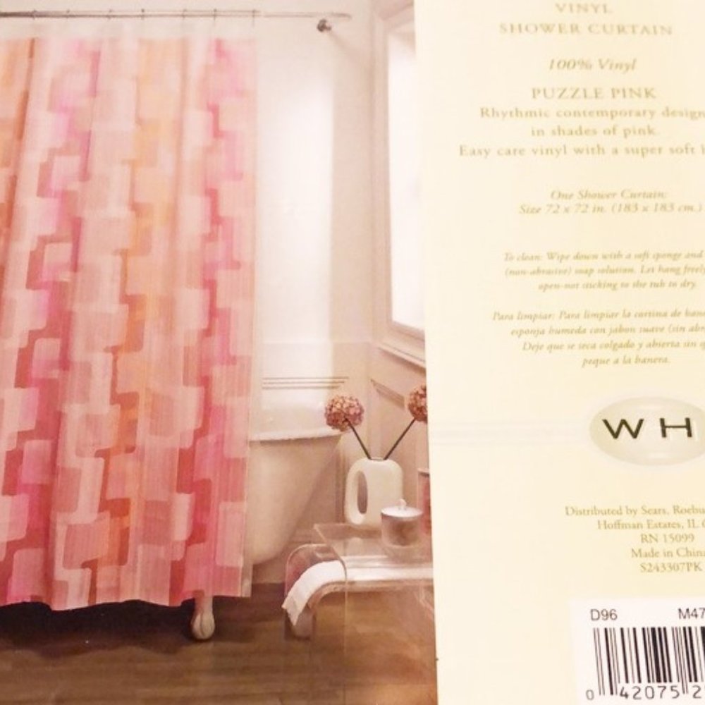 Shower curtain Whole Home new vinyl 72" x 72"